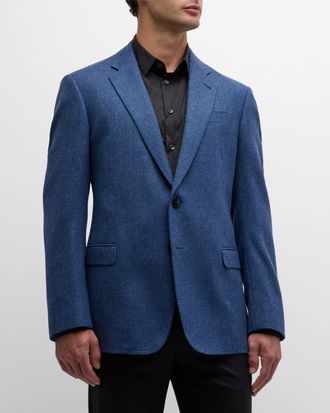 Giorgio Armani Mens Birdseye Wool-Cashmere Sport Coat