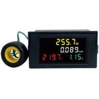 OEM Medidor Multifuncional De Voltaje Y Corriente Alterna Ac40-300v 100a Con Pantalla Lcd Digital A Color - Crezuo