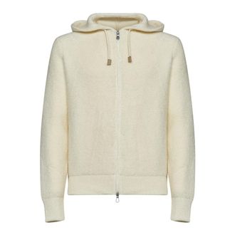 D4.0 Vest met capuchon en ritssluiting - Heren - Truien - Wit - Maat: M Zijde