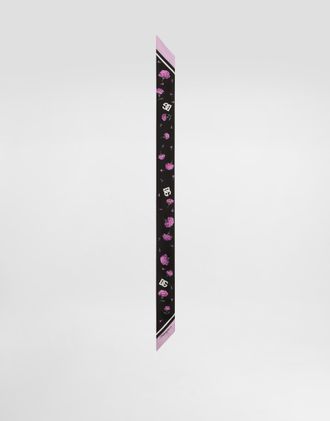 Dolce & Gabbana Carnations-print Silk Twill Bandeau 6x100 - Woman Scarves And Silks Multicolor Onesize