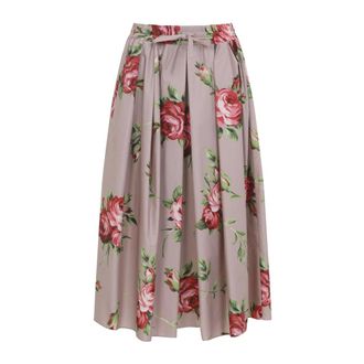 Dolce & Gabbana Midi Skirts, female, Multicolor, Size: M Cotton Midi Skirt