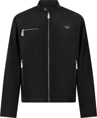 Philipp Plein Nylon Motor Jacket - Heren - Zomerjassen - Zwart - M - Nylon - Jassen