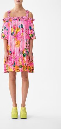 Camilla Off Shoulder Frill Dress With Straps in Illustration Nation at Nordstrom, Size X-Small