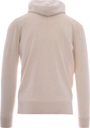 Eleventy Mens Hooded Cashmere Full-Zip Sweater Beige-Light Grey Sweatshirts Beige/light