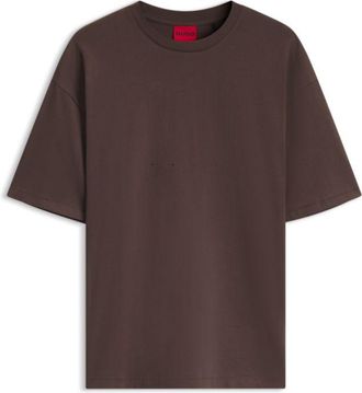 HUGO BOSS Oversized-fit cotton T-shirt with mixed branding