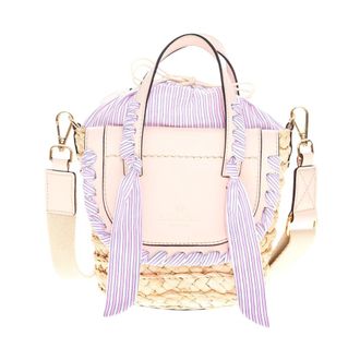 Cuba Lab Bucket Bags, female, Purple, Size: ONE SIZE Habanera Leather and Rafia Bag