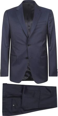 Ermenegildo Zegna Enkelrijig Getailleerd Pak - Heren - Business pakken - Blauw - L - Leer - Kostuums