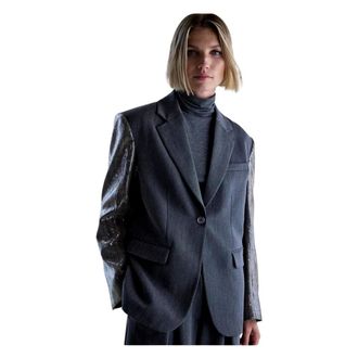 Femmes Du Sud Blazers, female, Gray, XL, Sequin Dark Grey Blazers