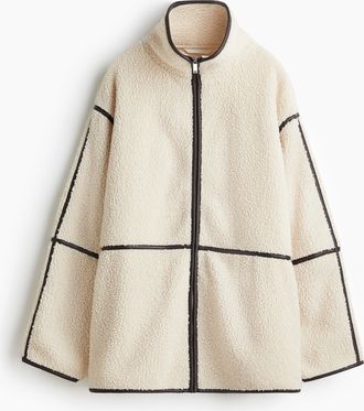 H&M Jacke aus Teddyfleece - White