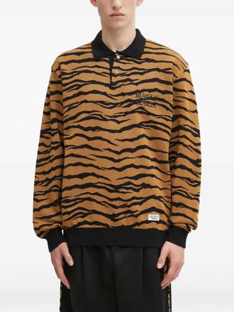 Wacko Maria animal-print polo shirt - Brown