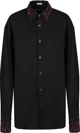 Dries Van Noten Mens Cotton Shirt - Black - Size Large