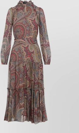 Etro paisley print silk blend midi dress