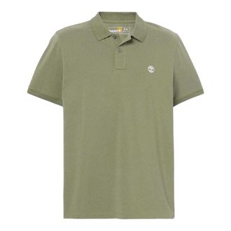 Timberland Heren Oyster River Logo Katoenen Poloshirt (Groen)