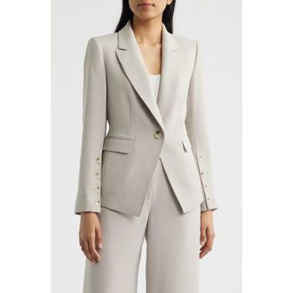 Tahari by ASL One-Button Blazer in Straw at Nordstrom, Size 16