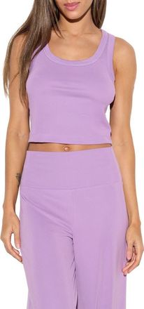 Spiritual Gangster Iris Racerback Ribbed Crop Tank in Amethyst at Nordstrom, Size X-Large