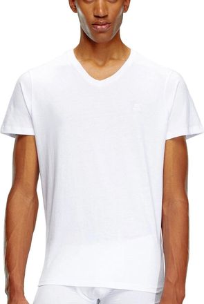 Diesel Mens Diesel Tonal Logo V-Neck White T-Shirt - Size: 38