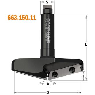 CMT 663.150.11 Fresa Cuch. Revers. En V 150&deg; Z2 S=20 D=96.5x12.4x95 Rh