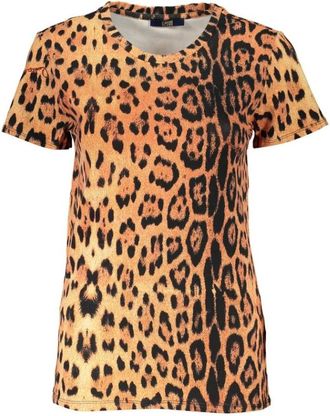 Cavalli Gestreept T-shirt met logo - Dames - T-shirts - Oranje - XS - Tops