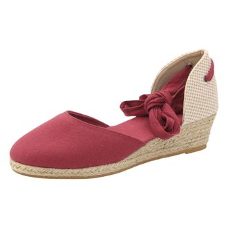 Generic Women Espadrille Wedges Sandals Braided Platform Sandals Buckle Up Ankle Strap Closed Toe Sandals Dressy Shoes Wide Fit Sandals Ladies Summer Wedges S