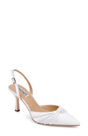 Badgley Mischka Yena dOrsay Pump in White Satin at Nordstrom, Size 6.5