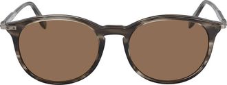 Ferragamo Brown Round Ladies Sunglasses SF911S 003 53