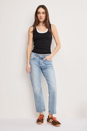 Good American Womens Vintage Straight Ankle | Indigo, 0 Size 12 | Good American by Khlo&Egrave; Kardashian