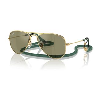 Ray-Ban Sunglasses, unisex, Yellow, Size: 52 MM Junior Aviator Metal Sunglasses