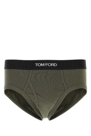 Tom Ford Dark Green Stretch Cotton Slip