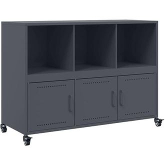 vidaXL Aparador Acero Gris Antracita 100,5x39x72 Cm Vidaxl