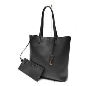 Saint Laurent Black Leather Shopping Bag Tote Bag (Pre-Owned)