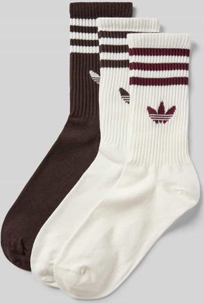 adidas Originals Socken mit Label-Print im 3er-Pack in Mittelbraun, Gr&ouml;&szlig;e 39/42