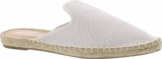 Sbicca Womens High Vamp Pointed Espadrille Flat Mule In White