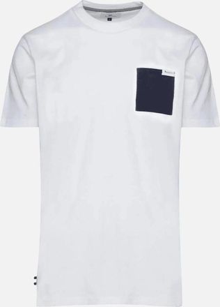 Aquascutum Mens Cotton Print Logo White T-Shirt - Size: 38