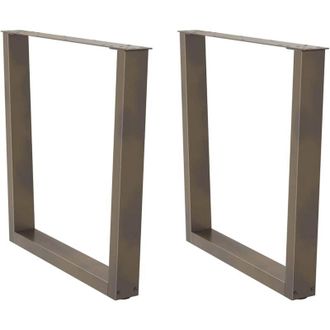 vidaXL Vidaxl - Patas Para Mesa De Comedor En Forma De V (2 Unidades, Acero Natural, 90 X 72-73,3 Cm)