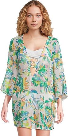 BECCA by Rebecca Virtue Isle Verde Chiffon Tunic Womens Dress : XS/SM, Polyester