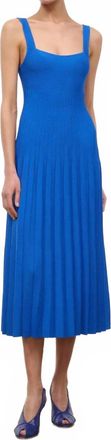 Staud Ellison Knit Midi Dress In Cobalt Blue