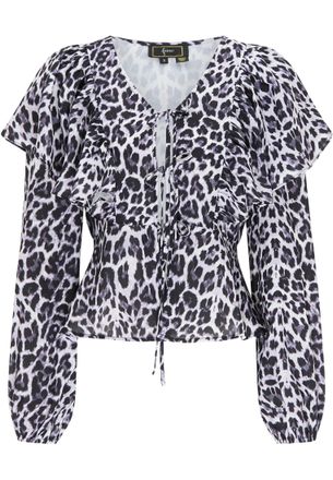 Faina Blouse Dames Zwart Wit Leo