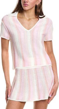 Rowing Blazers Knit Cropped Wool-Blend Polo Top