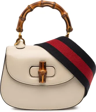 Gucci Pre-owned Gucci Mini Calfskin 1947 Bamboo Top Handle Bag Ladies INNBZPOZ3IUN6362