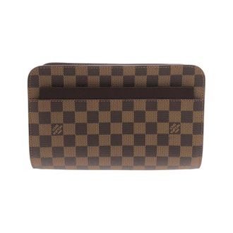 Louis Vuitton Brown Coated Canvas Clutch Bag (Pre-Owned)