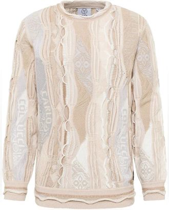 Carlo Colucci Truien & Vesten, Heren, Beige, 2Xl, Katoen, Gebreide Trui