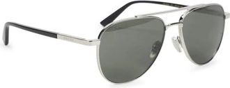 Gucci Sunglasses, unisex, Gray, Size: ONE SIZE Aviator Frame Sunglasses