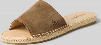 Espadrij Sandalette mit Label-Detail Modell PLAGE VELOUR in Cognac, Gr&ouml;&szlig;e 36