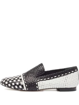Stuart Weitzman woven leather slippers - Black