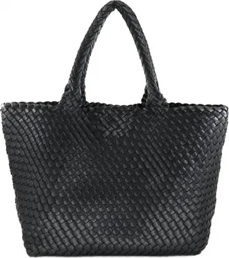 Melissa Masse Womens Braided Tote Bag In Black