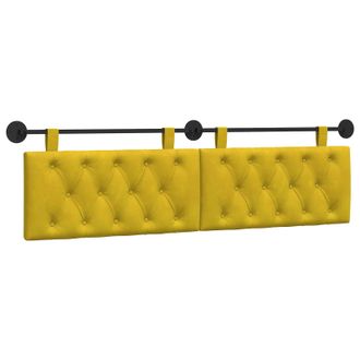 vidaXL Cabecero Colgante Con Luz Led Amarillo Terciopelo Vidaxl