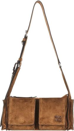 Miu Miu Suede leather Utilitaire bag Woman One Size