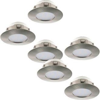Loops 2 PACK 3 PACK Flush Ceiling Downlight Round Satin Nickel Plastic 6W LED in Metallics
