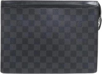 Louis Vuitton Pre-owned Clutches, male, Gray, Size: ONE SIZE Pre-owned Pochette Voyage Damier Graphite Pouch