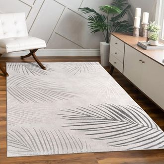 Paco Home Alfombra Salon De Habitacion Pelo Corto Motivo Floral Arco&iacute;ris Geometrico 120x160 Cm, Gris 2 - Paco Home